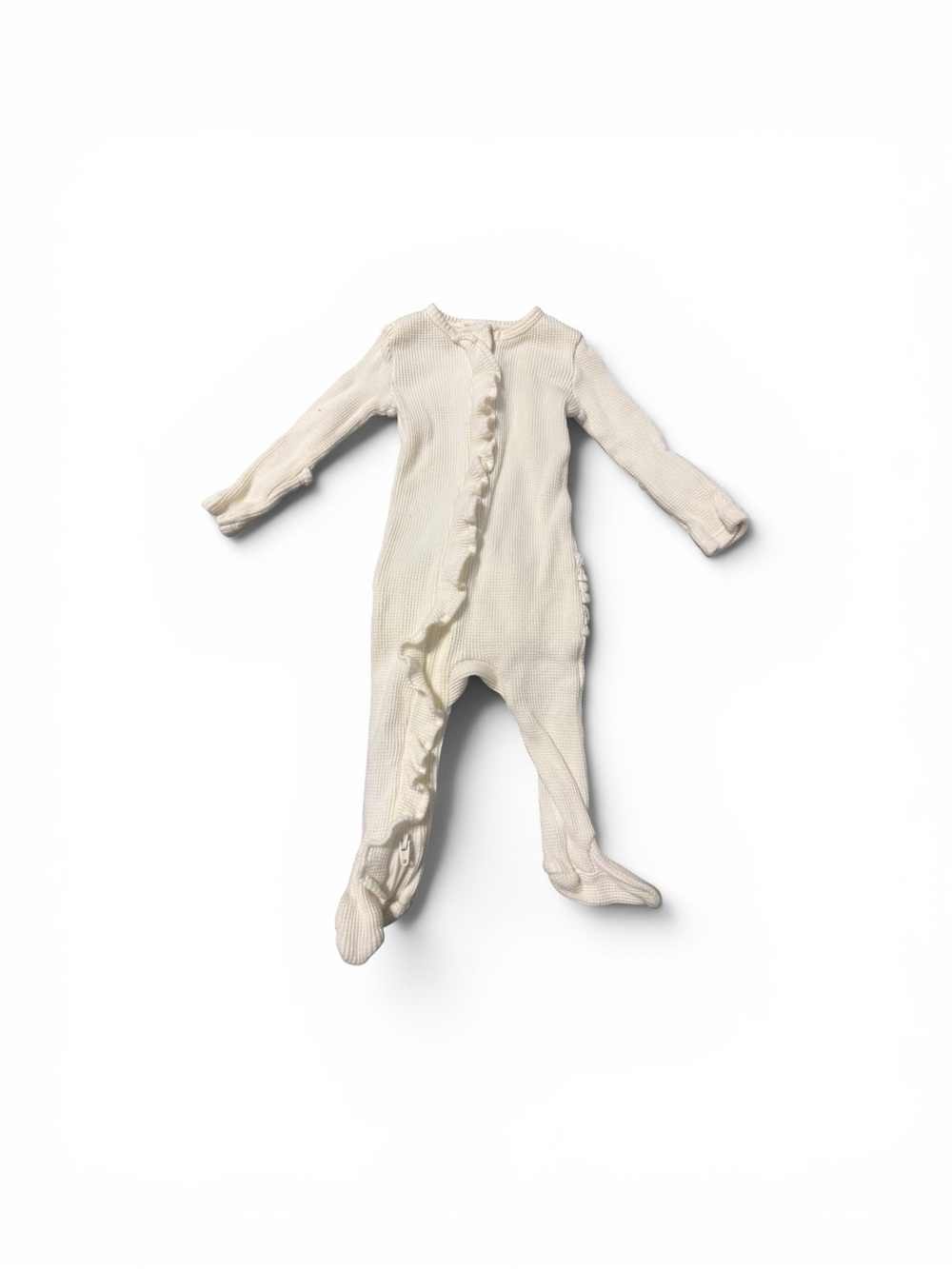 Spearmint love ruffled bottom onesie 100% organic cotton